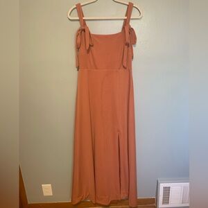 Birdy Grey Alex Convertible Crepe Bridesmaid Dress - Terracotta L